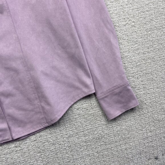 Y2K Guess Lila Purple Faux Suede Pearl Snap Cowboy Western Button Shirt Wom M - Picture 4 of 15